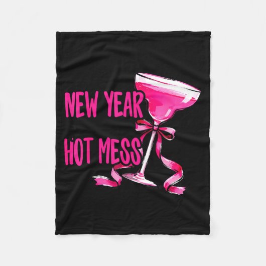 New Year Same Hot Mess Happy New Year 2026 Party フリースブランケット (正面)