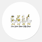 New Year Same Silly Goose Funny 2026 New Year Funn ラウンドシール (正面)