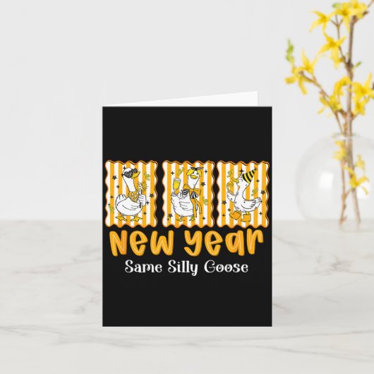 New Year Same Silly Goose Funny 2026 New Year Teac カード (黄色い花)