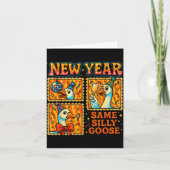 New Year Same Silly Goose Funny Retro Party Gift  カード (正面)
