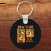 New Year Same Silly Goose Funny Retro Party Gift  キーホルダー (正面)