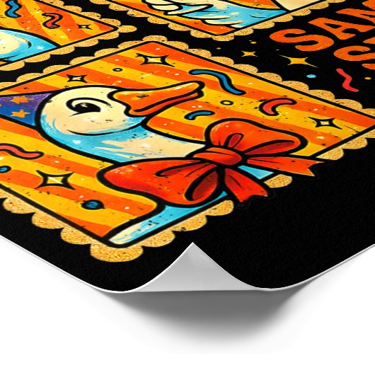 New Year Same Silly Goose Funny Retro Party Gift ポスター (角)