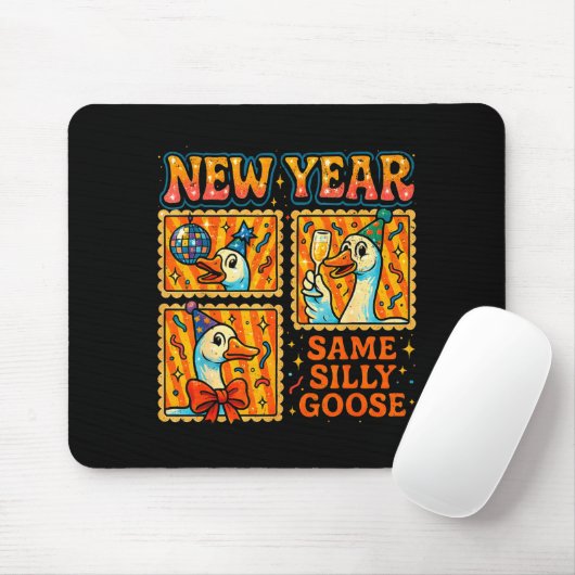 New Year Same Silly Goose Funny Retro Party Gift  マウスパッド (マウス)