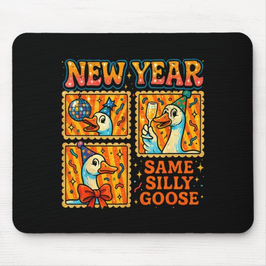 New Year Same Silly Goose Funny Retro Party Gift  マウスパッド (正面)