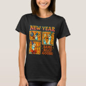New Year Same Silly Goose Funny Retro Party Gift  Tシャツ (正面)