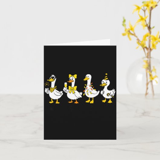 New Year Same Silly Goose Happy New Year 2026 Cele カード (黄色い花)