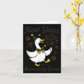 New Year Same Silly Goose New Year's Eve Party Fir カード (黄色い花)