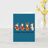 New Year Same Silly Horse Funny Chinese Lunar New  カード (黄色い花)