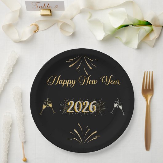 New Year Sparkle Paper Plate ペーパープレート (ウェディング)