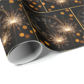 New Year Sparklers On a Midnight Clock ラッピングペーパー (ロールコーナー)