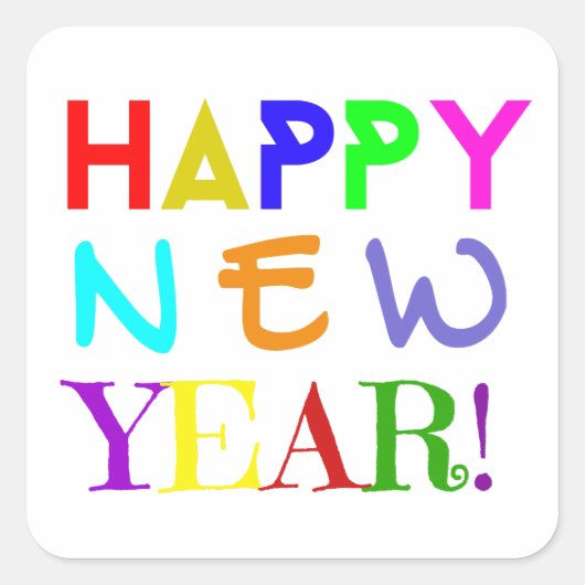 New Year Stickers スクエアシール (正面)