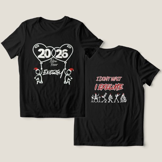 NEW YEAR t-shirt trendy stylish modern 2026 トライブレンドＴシャツ (デザイン正面&裏面)