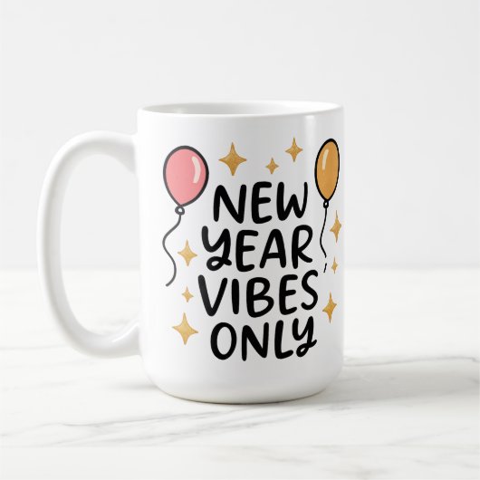 "New Year Vibes Only" Coffee Mug コーヒーマグカップ (左)