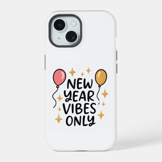 "New Year Vibes Only" iPhone Case iPhone 15ケース (裏面)