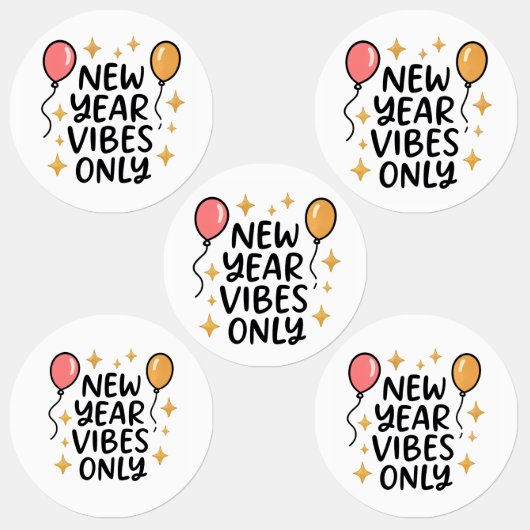 "New Year Vibes Only" Sticker ラベル (グループ)