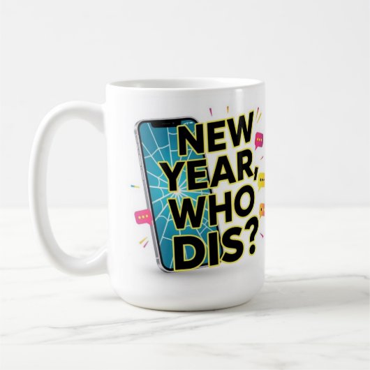 New year, who dis コーヒーマグカップ (左)