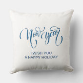 New Year Winter Photo in Blueスタイル クッション (裏面)