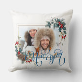 New Year Winter Photo in Blueスタイル クッション (正面)