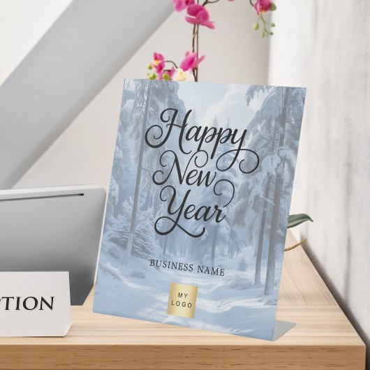 New Year winter wonderland snow business logo 台座サイン