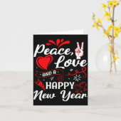 New Year Wishes, Peace, Love, Happy New Year, New  カード (黄色い花)