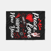 New Year Wishes, Peace, Love, Happy New Year, New  フリースブランケット (正面(横))