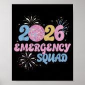 New Years 2026 Eve Emergency Squad Disco Ball Fire ポスター (正面)
