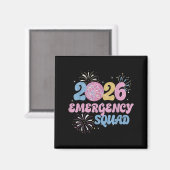 New Years 2026 Eve Emergency Squad Disco Ball Fire マグネット (正面/裏面)