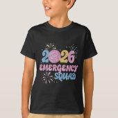 New Years 2026 Eve Emergency Squad Disco Ball Fire Tシャツ (正面)