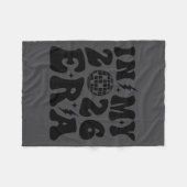 New Year's 2026 Retro Trendy Disco Ball Groovy Cut フリースブランケット (正面(横))