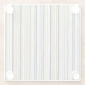 New Year's Blue Gold Black Stripes ガラスコースター (裏面)