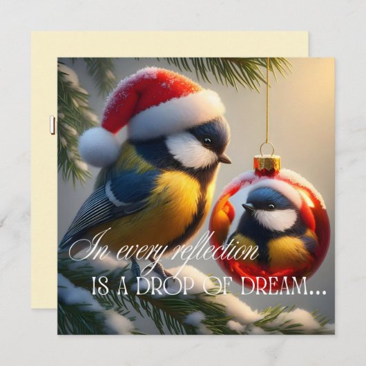 New Year's card with a bird (正面/裏面)