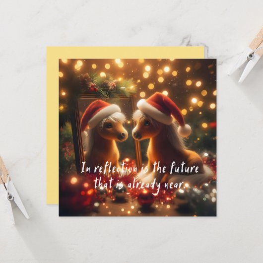 New Year's card with a cute horse (正面/裏面インサイチュ)