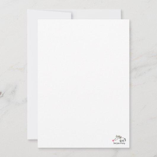 New Year's Card with a Horse and Carrot Firework 招待状 (裏面)