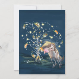 New Year's Card with a Horse and Carrot Firework 招待状