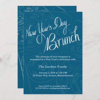New Year's Day Brunch Tablescape Invitation 招待状