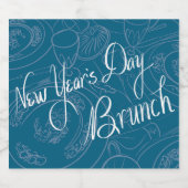 New Year's Day Handwritten Bottle Labels スパークリングワインラベル (シングルラベル)