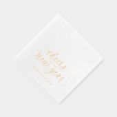 New Years Elegant Festive 2026 Gold 箔ナプキン (右)