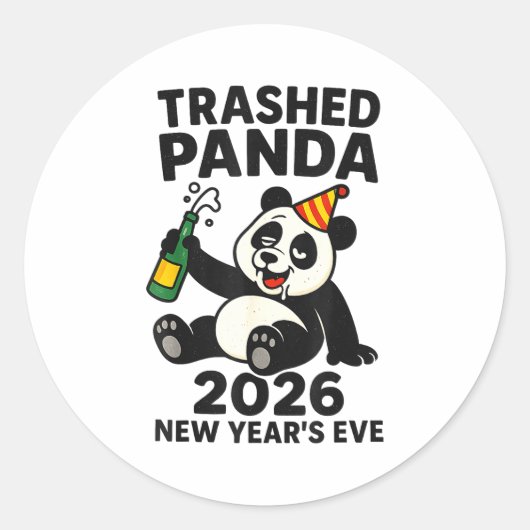 New Years Eve 2026 Trashed Panda Premium  ラウンドシール (正面)