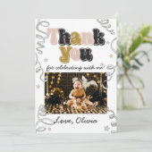 New Years Eve Birthdayt Thank You Photo Card サンキューカード (スタンド正面)