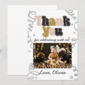 New Years Eve Birthdayt Thank You Photo Card サンキューカード (正面/裏面)