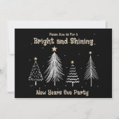 New Years Eve Black and Gold Holiday Party シーズンカード (正面)