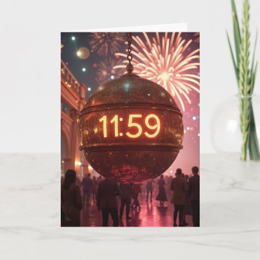 New Year's Eve Countdown Clock with Fireworks カード (正面)