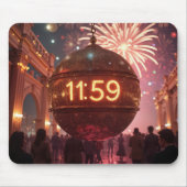 New Year's Eve Countdown Clock with Fireworks マウスパッド (正面)
