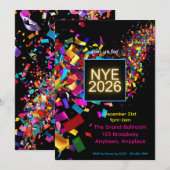 New Years Eve Fun Party Invitation 招待状 (正面/裏面)