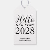 New Year's Eve Happy New Year Black and White ギフトタグ (裏面)