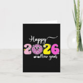 New Years Eve Hello 2026 Happy New Year 2026 Disco カード (正面)