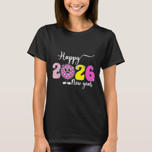 New Years Eve Hello 2026 Happy New Year 2026 Disco Tシャツ (正面)