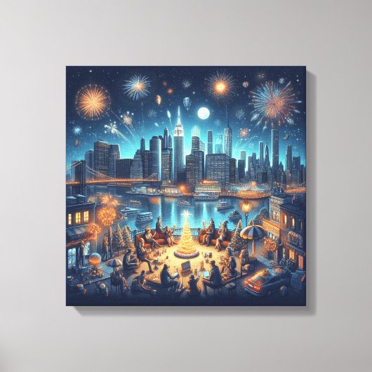 New Year's Eve in New York City キャンバスプリント (正面)