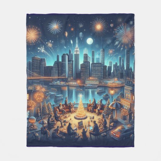 New Year's Eve in New York City フリースブランケット (正面)