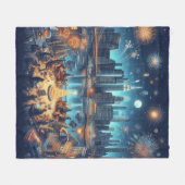 New Year's Eve in New York City フリースブランケット (正面(横))